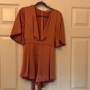 Rust Satin Romper